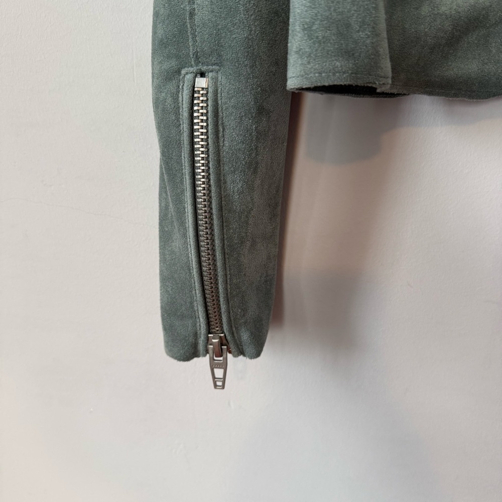 Blank NYC Suede Moto Jacket - Sage Green - Picture 3 of 10
